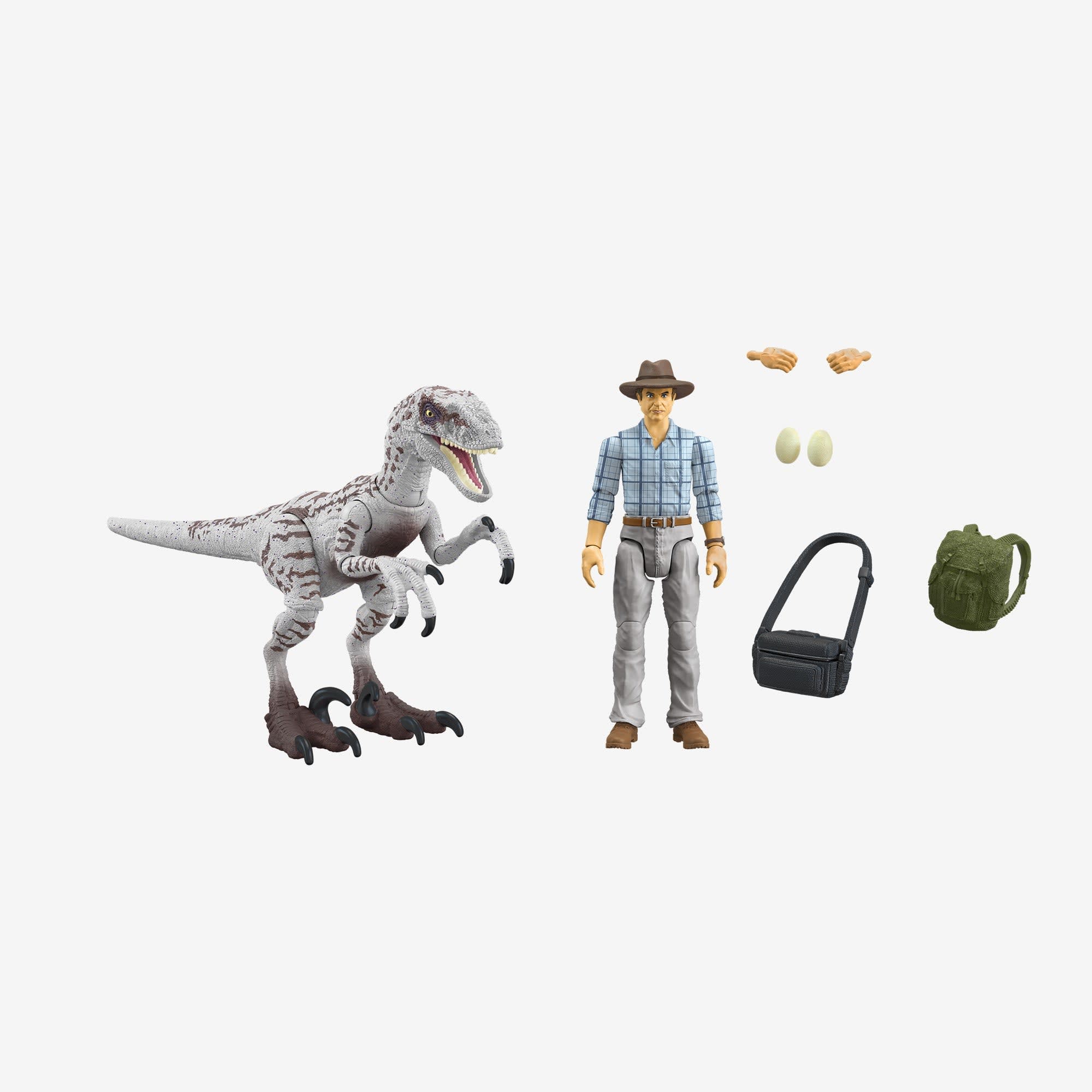 Jurassic World Toys Dr Grant & Raptor Figures Hammond Collection