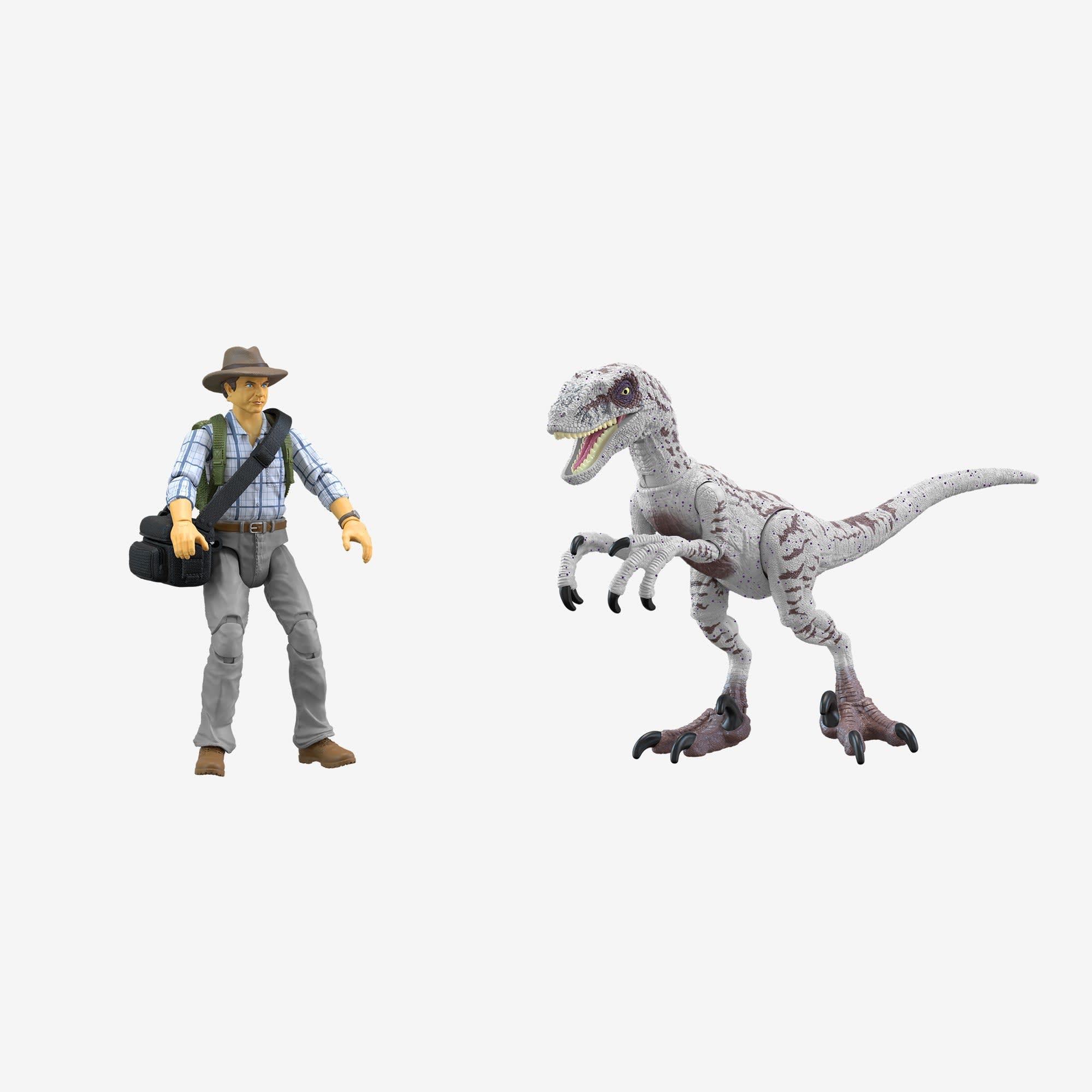 Jurassic World Toys Dr Grant & Raptor Figures Hammond Collection