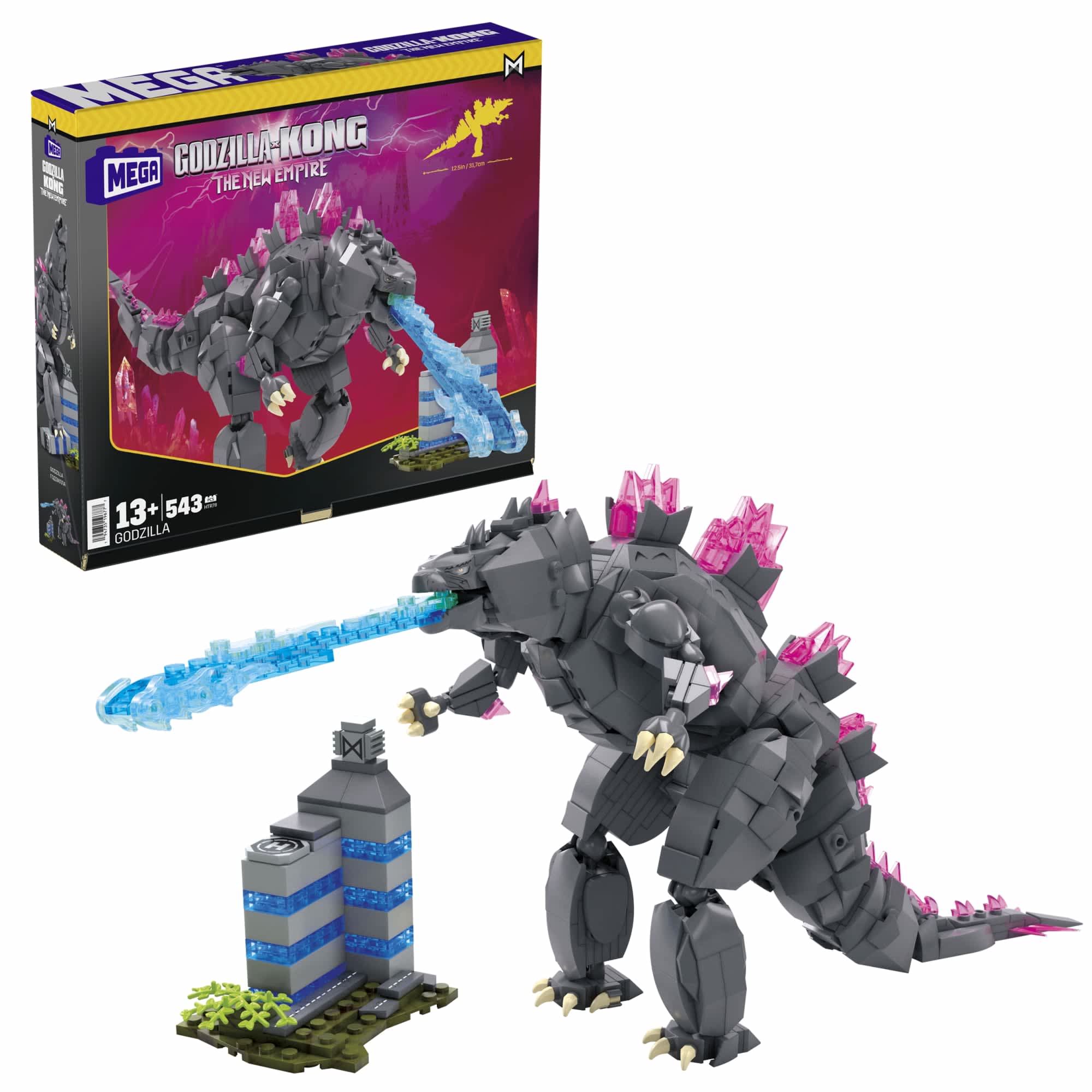 Godzilla Rgabbign Building MEGA Godzilla x Kong: The New Empire Godzilla Building Set | Mattel ...