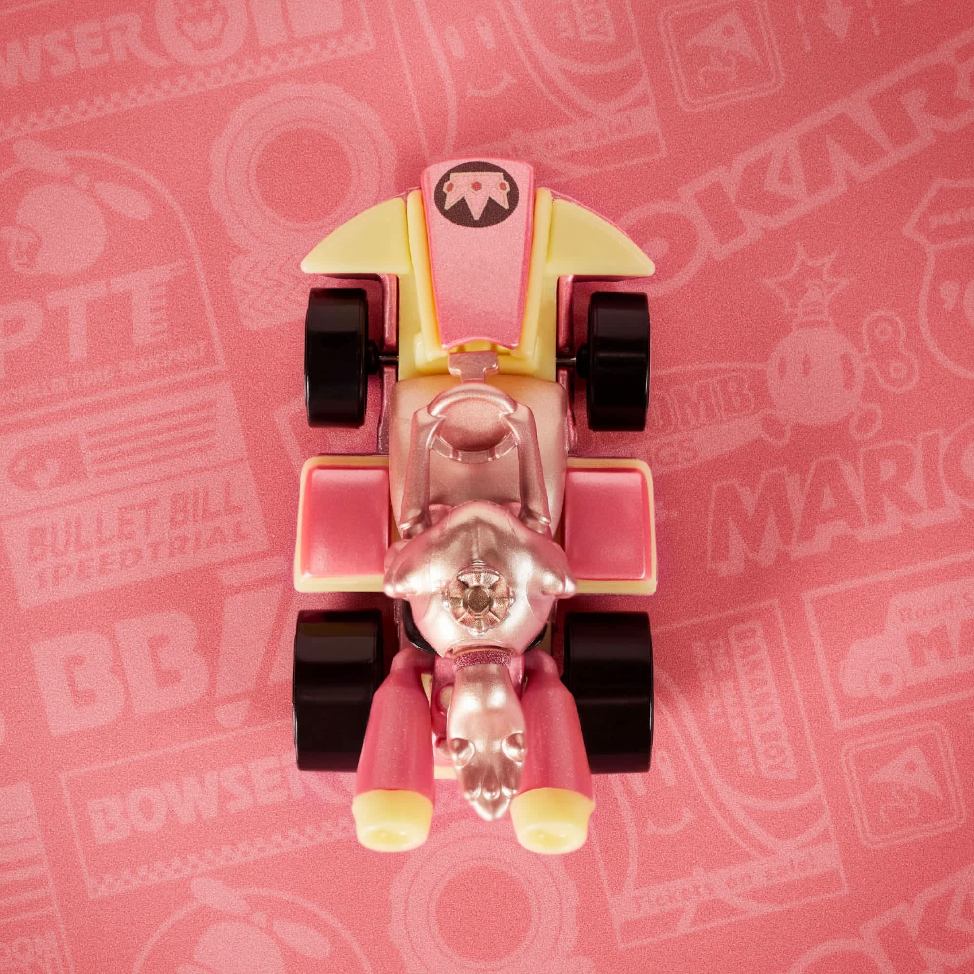Hot Wheels Mario Kart Pink Gold Peach Collectible Vehicle