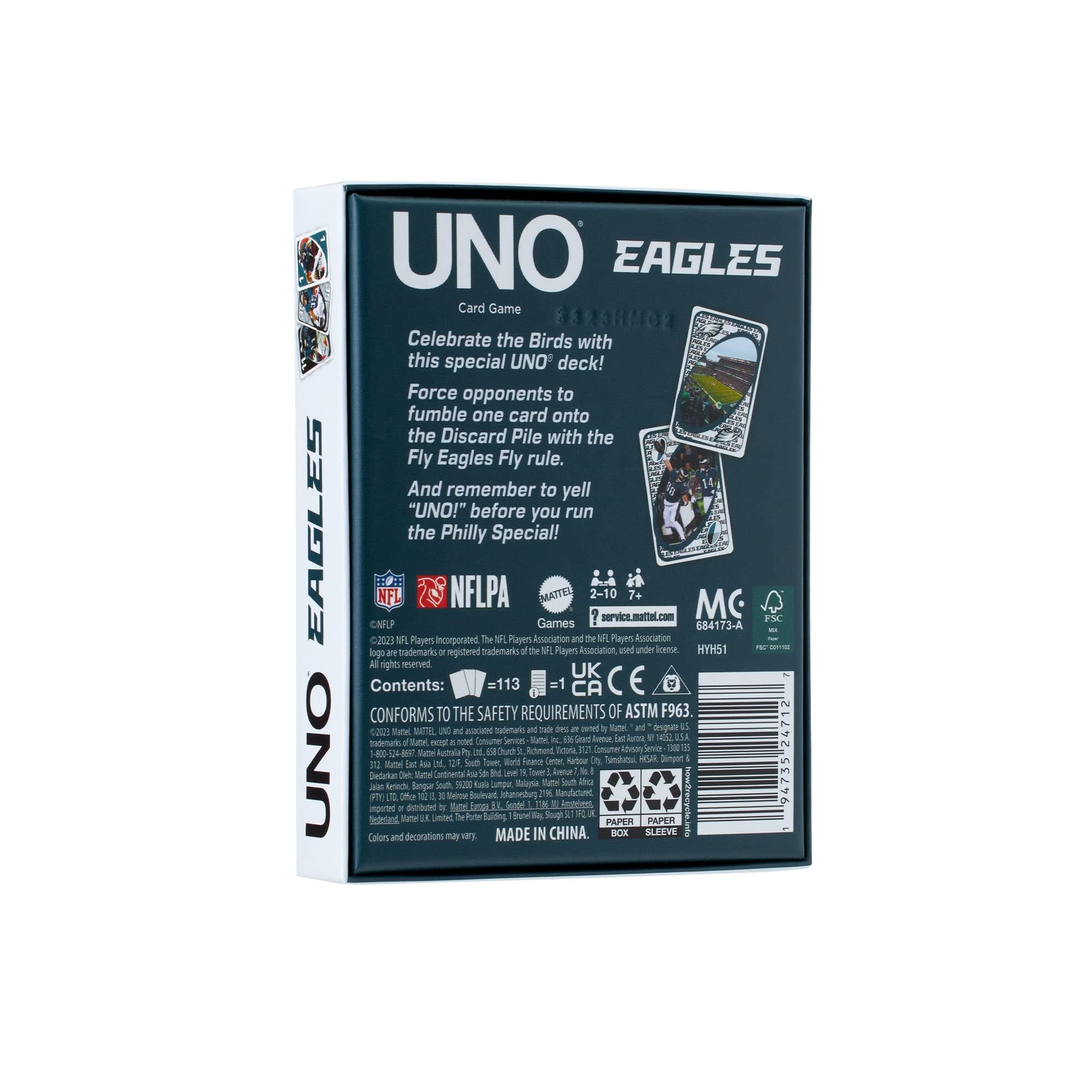 UNO Fandom NFL Philadelphia Eagles Game Deck