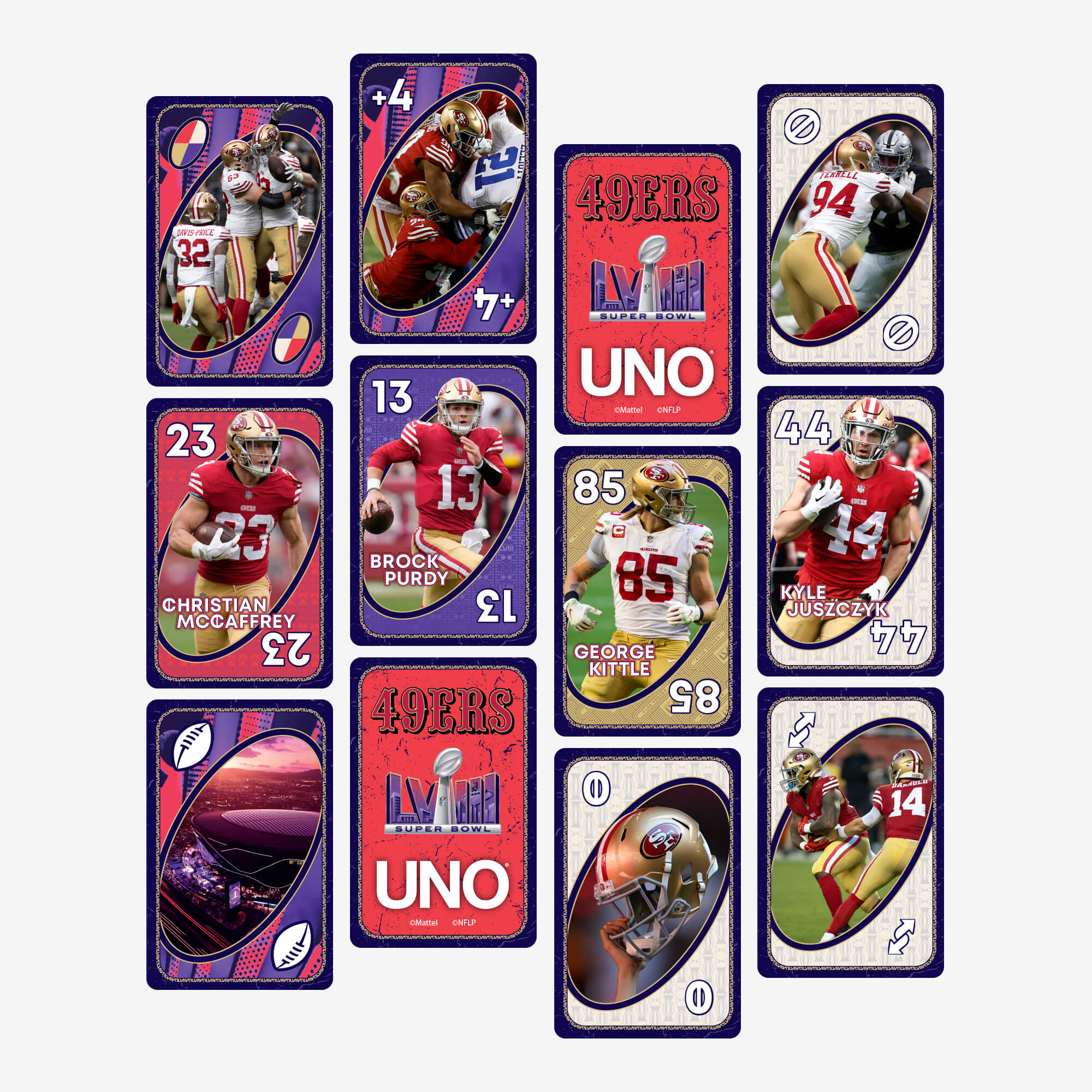 UNO LVIII Super Bowl Card Game San Francisco 49ers
