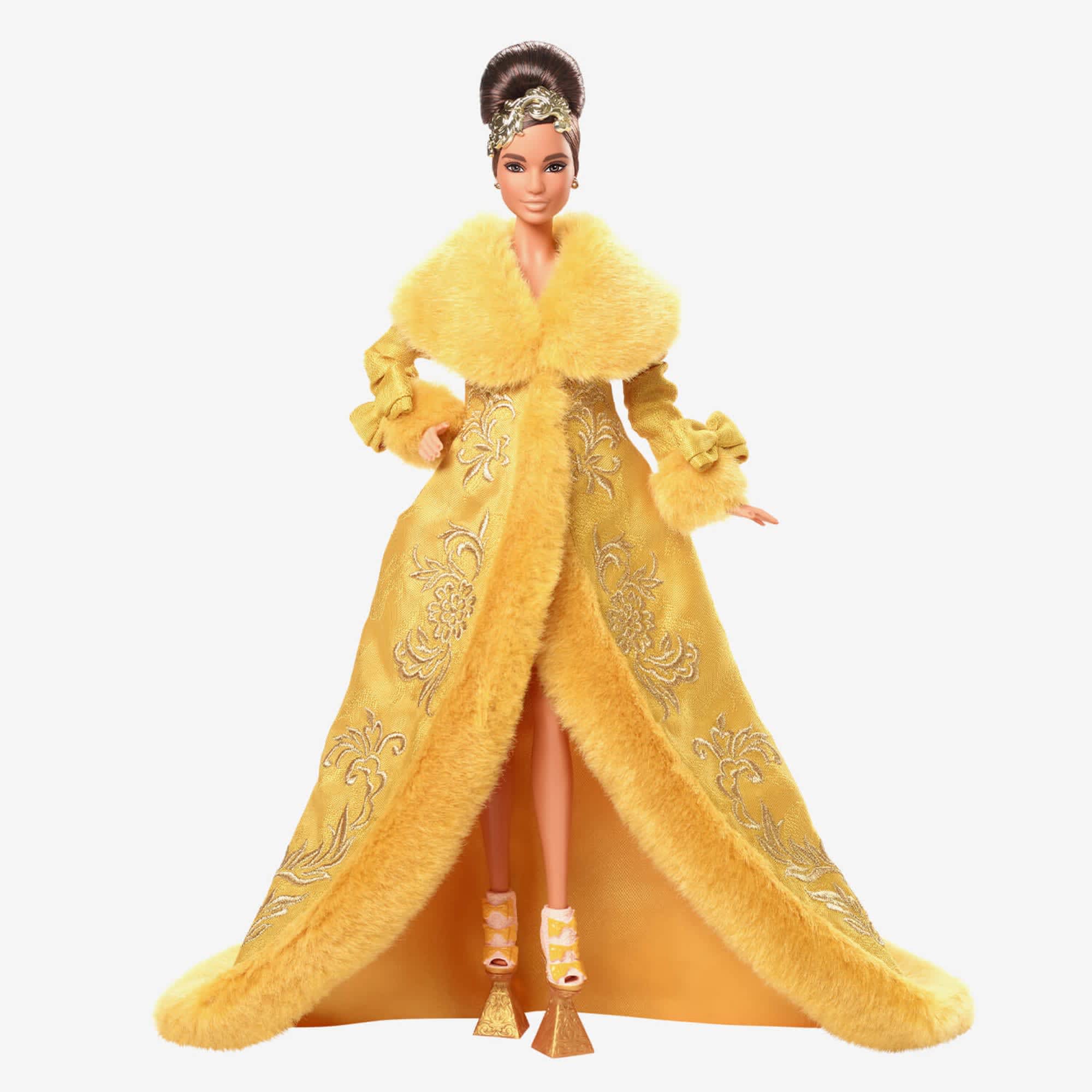 Guo Pei Barbie Doll Wearing Golden-Yellow Gown Mattel Creations Guo Pei Barbie Doll Wearing Golden-Yellow Gown Mattel Creations