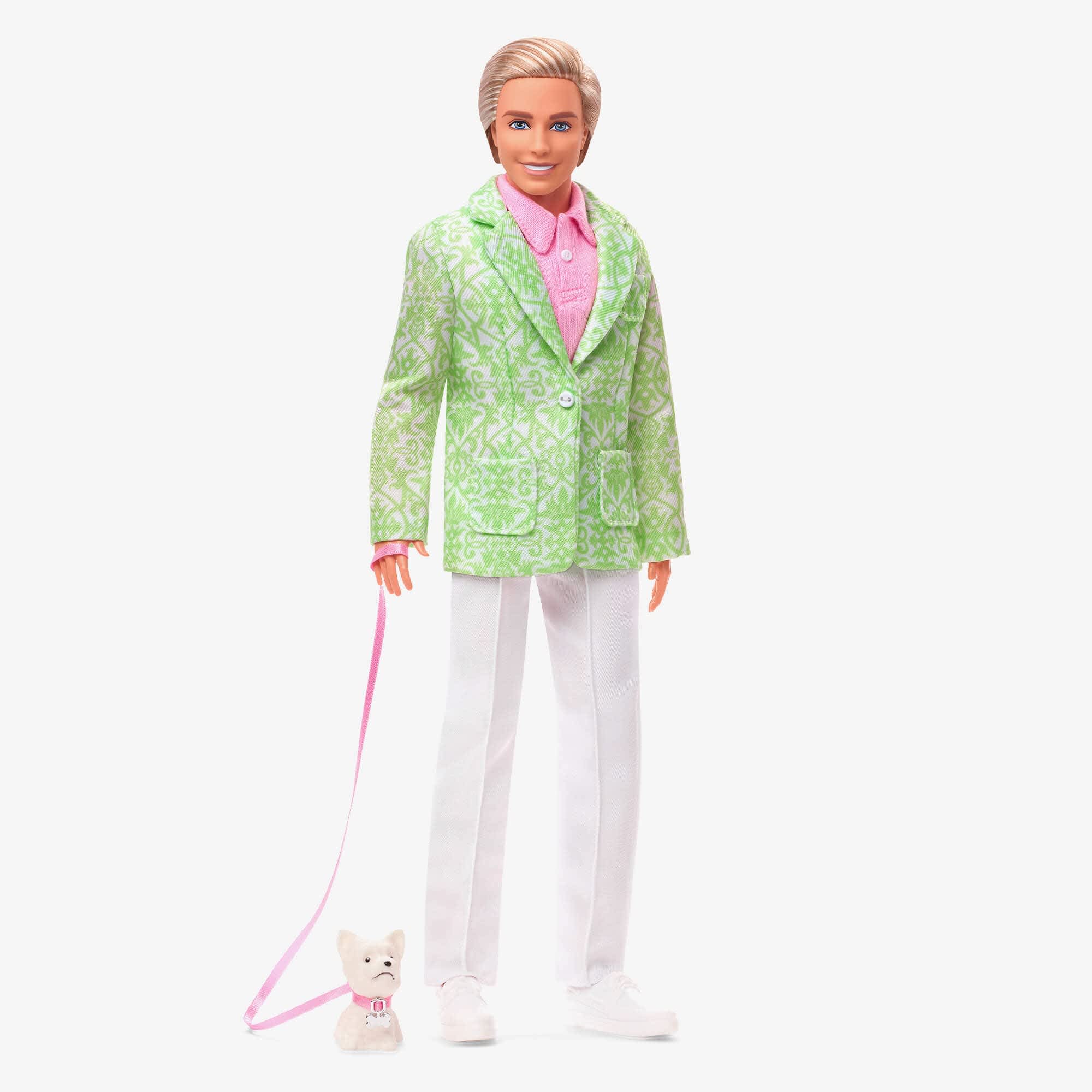 “Sugar’s Daddy” Ken Doll in Pastel Suit With Dog – Barbie The Movie