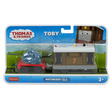 Thomas & Friends Toby Motorized Toy Train Engine With Cargo For Preschool Kids