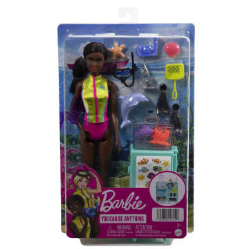 Barbie Zeebioloog Pop en Speelset (Donkere huidskleur)