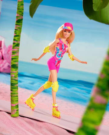 Barbie The Movie Doll, Margot Robbie As Barbie, Collectible Inline Skating Doll Wearing Leotard, Biker Shorts And Inline Skates