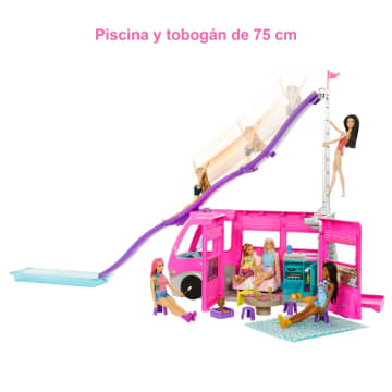 Barbie Supercaravana Dreamcamper 2022 Coche para muñecas con tobogán y accesorios de juguete - Image 3 of 6