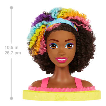 Barbie Głowa Do Stylizacji Neonowa Tęcza Kręcone Włosy - Image 3 of 6
