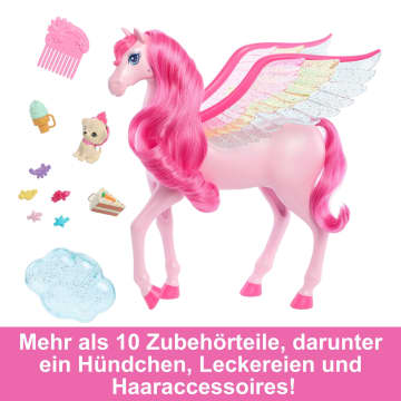 Rosafarbener Barbie-Pegasus Mit Hündchen, Geflügeltes Spielzeugpferd, Barbie A Touch Of Magic - Image 3 of 6