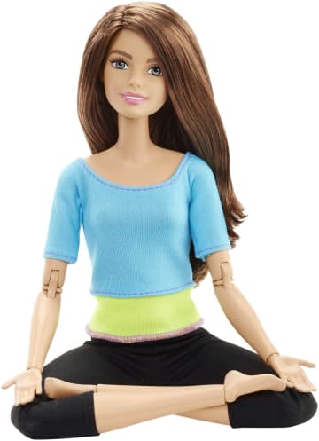 Barbie® Sonsuz Hareket Bebeği, Kumral - Siyah Taytlı, Mavi Üstlü