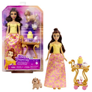 Disney Princesses - Poupée Belle Et Son Chariot À Thé - Figurine - 3 Ans Et +