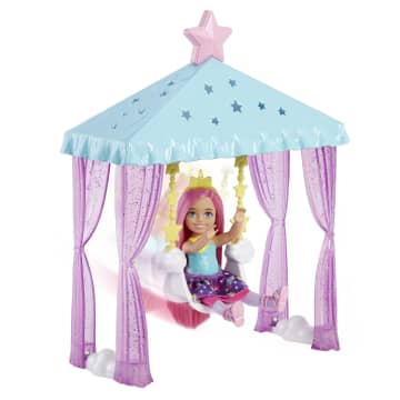 Barbie Dreamtopia Chelsea Small Doll And Accessories, Playset With Canopy Swing, Kitten And More