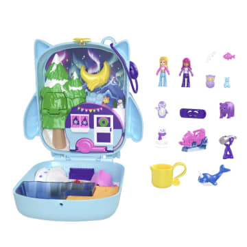 Polly Pocket Pyjamaparty, Schnee-Eule Schatulle, Spielset Mit 2 Kleinen Puppen Und 12 Zubehörteilen - Bild 2 von 6