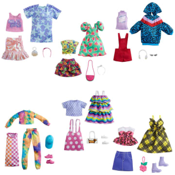 Barbie Abiti: 2 Outfit E 2 Accessori Per Bambola Barbie - Image 3 of 10