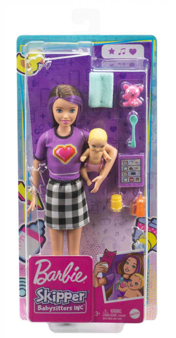 Barbie - Coffret Skipper Baby-Sitter Poupées Et Accessoires - Poupée Mannequin - 3 Ans Et + - Imagen 6 de 6