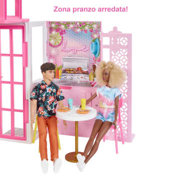 Barbie Casa Delle Bambole Con Bambola, 2 Piani E 4 Aree Gioco, Completamente Arredata, Dai 3 Ai 7 Anni - Image 4 of 8