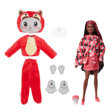 Barbie Cutie Reveal Pop En Accessoires, Met Kostuumthema En 10 Verrassingen, Kitten Als Rode Panda
