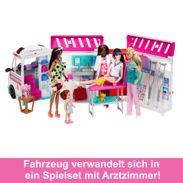 Barbie 2-In-1 Krankenwagen Spielset (Mit Licht & Geräuschen)