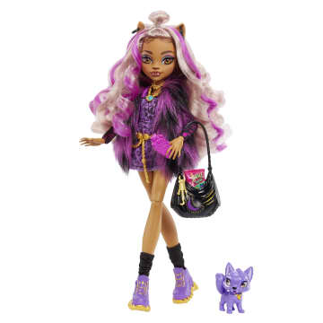 Monster High Κούκλα, Κλοντίν Με Σκυλάκι, Μαλλιά Με Μοβ Ανταύγιες - Image 1 of 6