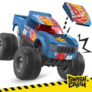 Mega Hot Wheels Smash & Crash Race Ace Monster Truck Παιχνίδι Κατασκευών (85 Κομμάτια)