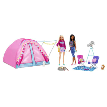 Barbie Cosa de dos Malibu y Brooklyn con carpa de camping