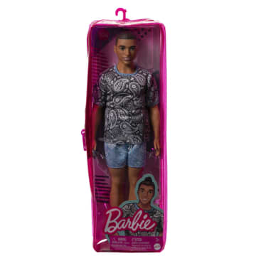 Barbie - Barbie Ken Fashionistas 204 Cheveux Bruns Chignon - Poupée Mannequin - 3 Ans Et +