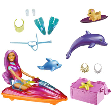 Barbie Dreamtopia Jet Ski Spielset Mit Puppe (Brünett)