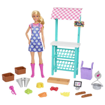 Barbie® Çiftçi Pazarı oyun seti - sarı saçlı bebek