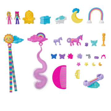 Polly Pocket, Salone Di Bellezza Unicorno Arcobaleno Playset Con 2 Bambole E Oltre 20 Accessori, Mini Giocattoli - Image 8 of 8