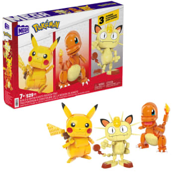 Mega Pokémon Building Kit, Kanto Region Trio With 3 Action Figures (529 Pieces)