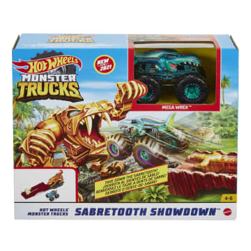 Hot Wheels Monster Trucks Sabretooth Showdown Playset