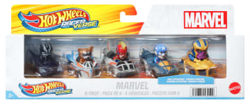 Racerverse De Hot Wheels, Conjunto De Cinco Coches Metálicos De Hot Wheels Con Personajes De Marvel Como Pilotos - Imagen 6 de 6