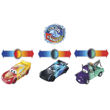 Disney And Pixar Cars Saetta Mcqueen, Mater E Jackson Storm Cambia Colore, Confezione Da 3 - Image 4 of 6