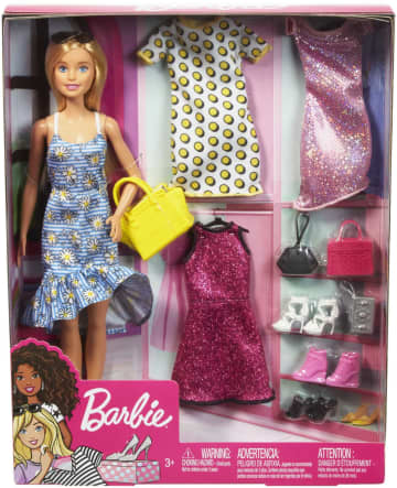 Barbie Set Con Bambola E Abiti Con 4 Outfit Completi - Image 6 of 11