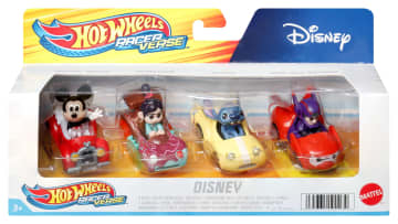 Hot Wheels Racerverse, Set Of 4 Metalen Hot Wheels Auto'S Met Personages Uit De Popcultuur Als Bestuurders - Bild 1 von 3