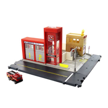 Matchbox Action Drivers Fire Station Rescue Conjunto de Juego - Imagen 1 de 6