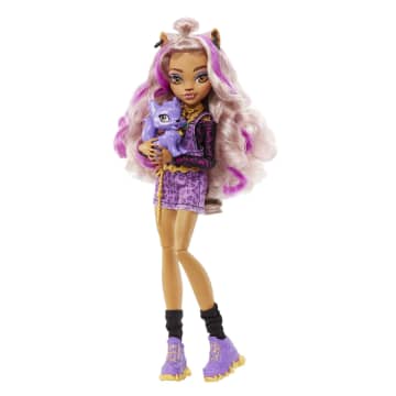 Monster High Κούκλα, Κλοντίν Με Σκυλάκι, Μαλλιά Με Μοβ Ανταύγιες - Image 3 of 6