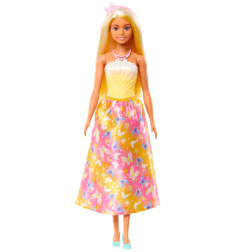 Barbie Royal Doll With Brightly Highlighted Hair, Butterfly-Print Skirt And Accessories