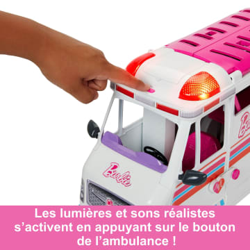 Barbie - Coffret Ambulance Et Clinique - Véhicule Médical - Véhicule Poupée Mannequin - 3 Ans Et +