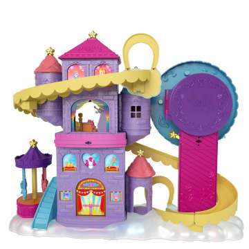 Polly Pocket Playset Lunapark Dell'Arcobaleno, 3 Giostre, 7 Aree Di Gioco, 2 Bambole, 2 Unicorni E 25 Sorprese (30 Pezzi In Totale) - Image 7 of 7