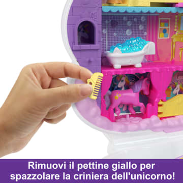 Polly Pocket, Salone Di Bellezza Unicorno Arcobaleno Playset Con 2 Bambole E Oltre 20 Accessori, Mini Giocattoli - Image 4 of 8