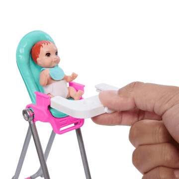 Barbie Skipper Babysitters Inc Speelset, Inclusief Pop, Baby En Maaltijdaccessoires, 10-Delige Set