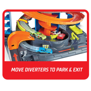 Hot Wheels City Mega Garage Playset with Corkscrew Elevator & Storage for 60+ Cars - Image 3 of 6