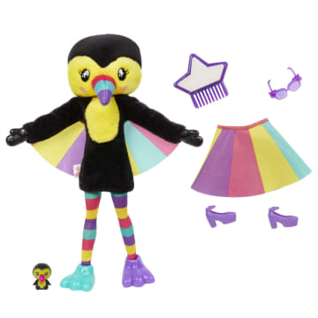 Barbie Dolls and Accessories, Cutie Reveal Doll, Jungle Series Toucan
