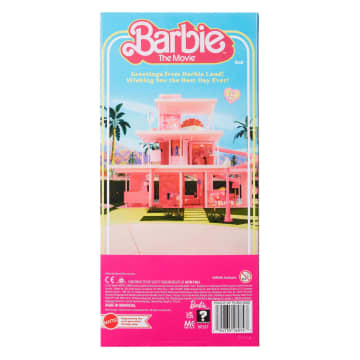 Barbie Signature The Movie, Ken Puppe mit gestreiftem Strand-Outfit in Pastellrosa und Grün, Surfbrett und weißen Turnschuhen