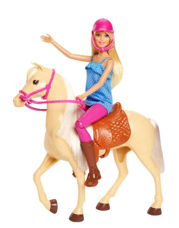 Barbie - Cheval & Poupée Blonde - Coffret Poupée Mannequin - 3 Ans Et + - Imagen 5 de 7