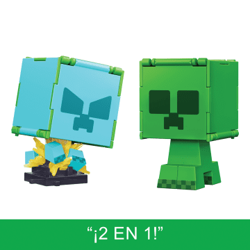 Minecraft Figura De Acción 2 En 1 Surtida Flippin Figs Creeper Y Creeper Cargado - Imagen 3 de 6