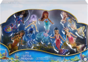 Disney The Little Mermaid Ariel and Sisters Small Doll Set with 7 Mermaid Dolls