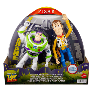 Disney And Pixar Toy Story 7-Inch Woody And Buzz Action Figure Toys 2-Pack,  Pizza Planet Adventure